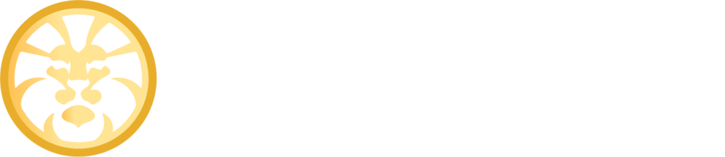 Maxxum Real Estate comprises of a dark gold circle with a lion inside it in gold and white with letters in capital letters Maxxum Real Estate